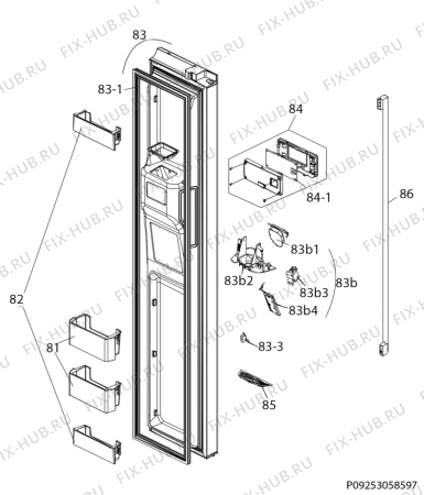 Взрыв-схема холодильника Frigidaire FFHS2202PB - Схема узла Freezer door